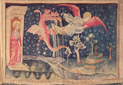 El Dragón persiguiendo a la mujer, del Tapiz del Apocalipsis de Angers, 1373-87 de Nicolas Bataille
